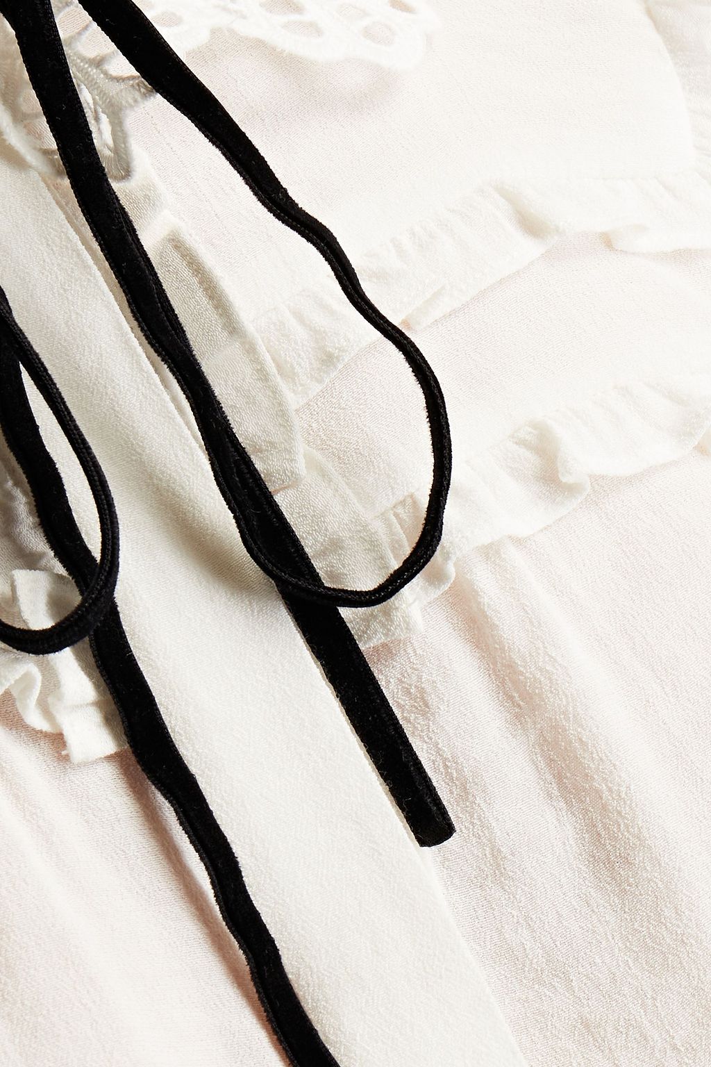 MAJE Tie-front gathered woven blouse