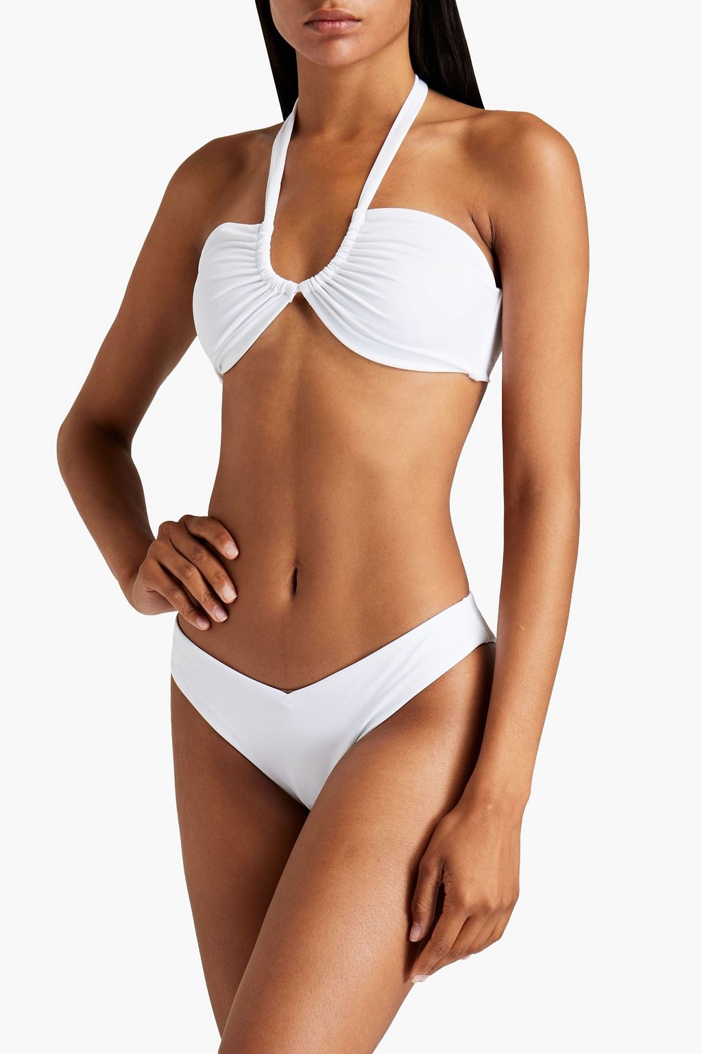 ONIA Ruched halterneck bikini top