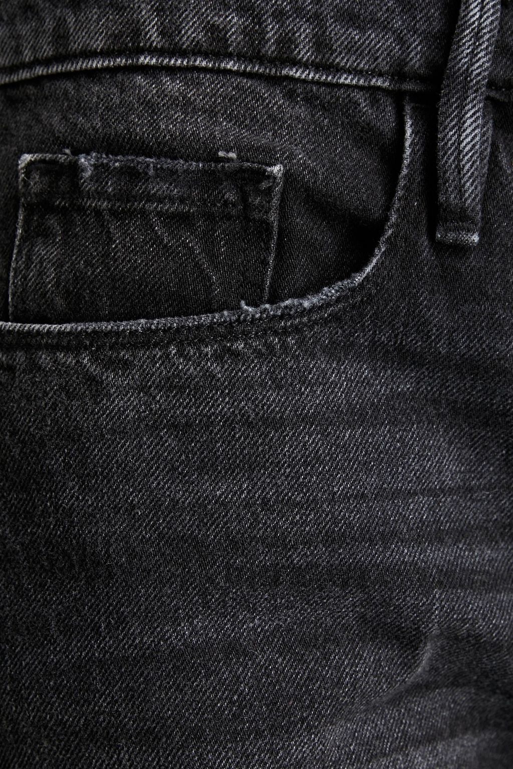 FRAME Le Sylvie distressed high-rise straight-leg jeans