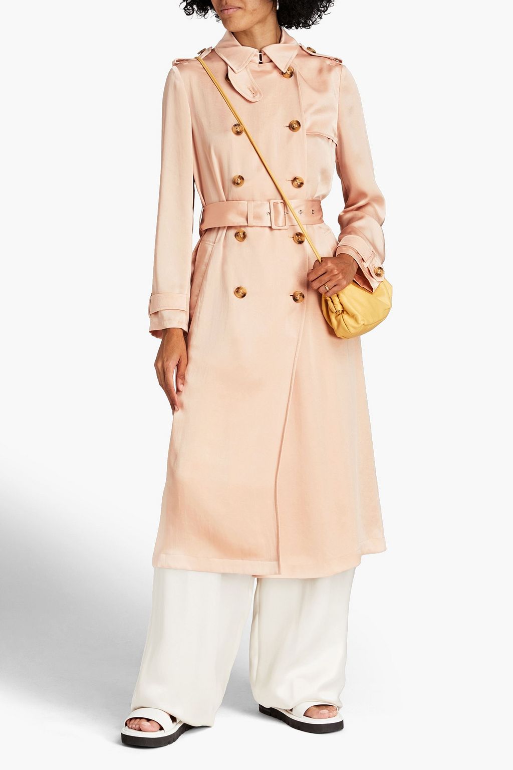REDVALENTINO Double-breasted belted satin trench coat