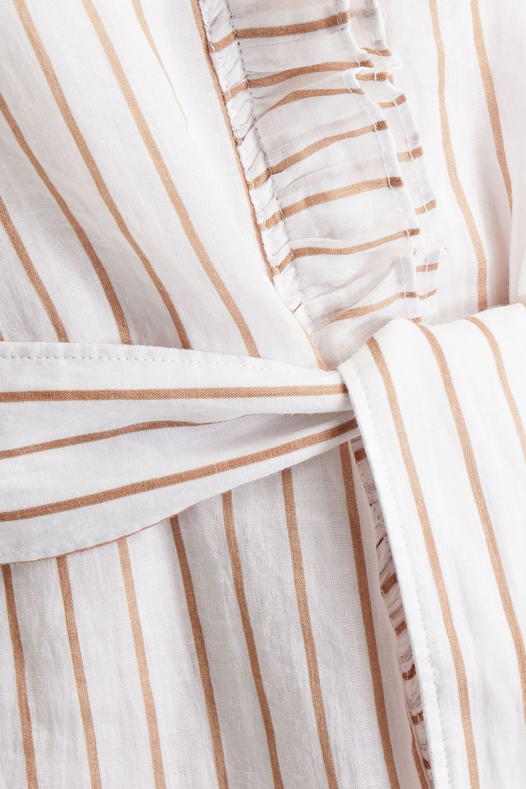 FRAME Gestreiftes Minikleid aus Ramie mit Gürtel