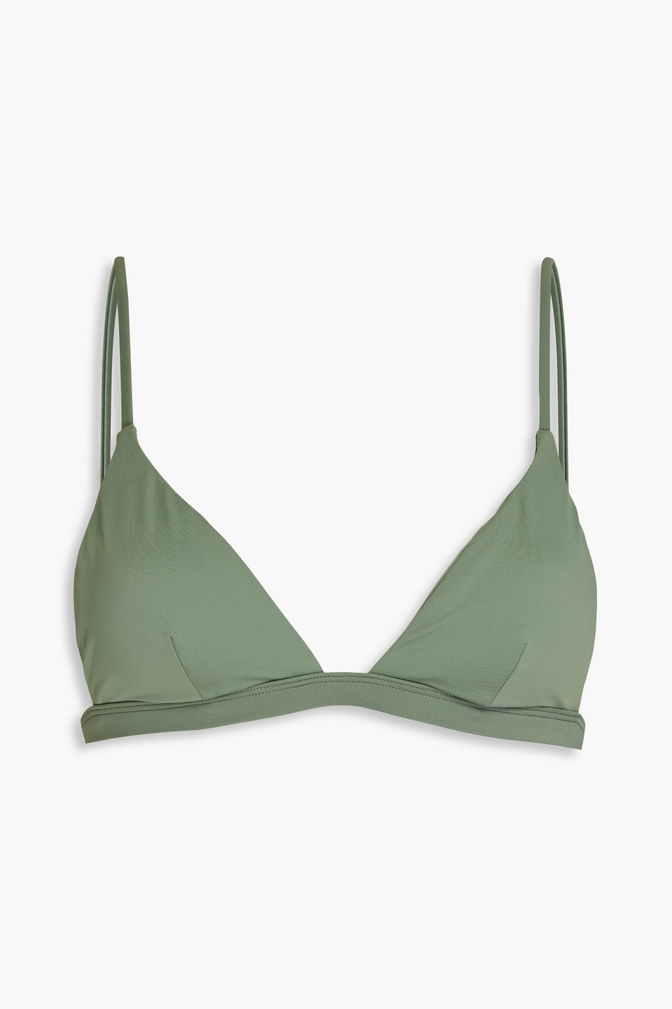 Shop Onia Sani Triangle Bikini Top In Army Green