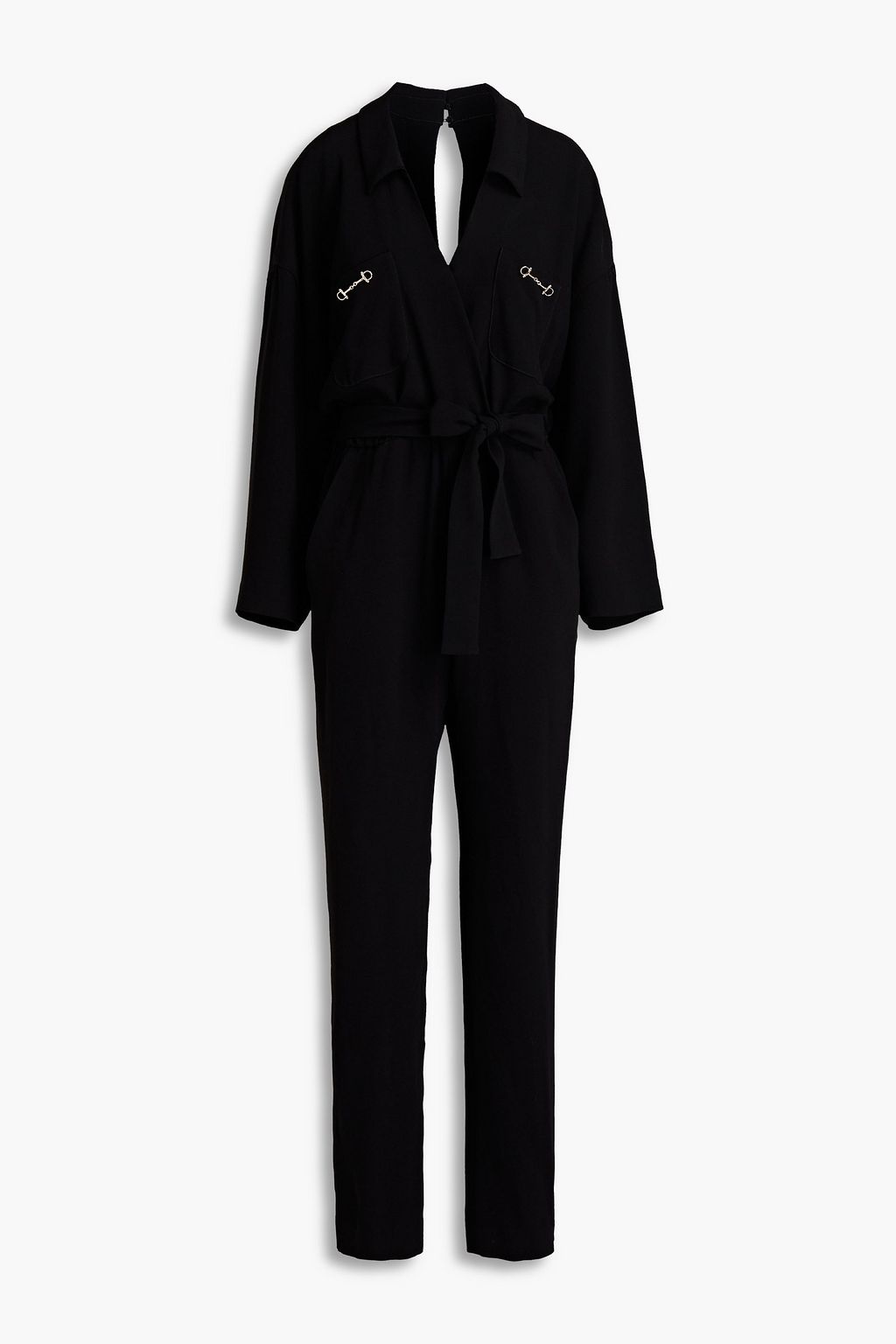 MAJE Belted crepe jumpsuit | THE OUTNET