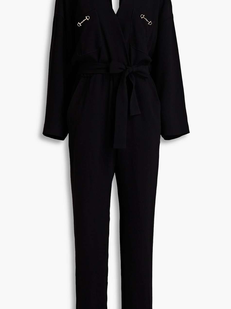 belted crepe jumpsuit