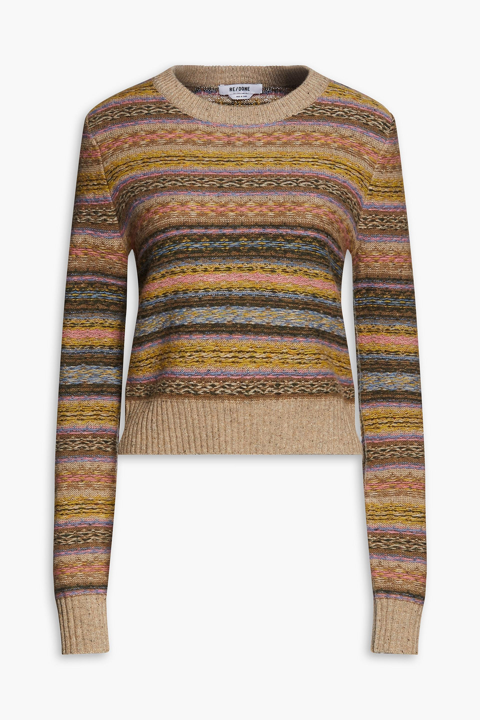 Re/done Marled Wool-blend Jumper In Multi