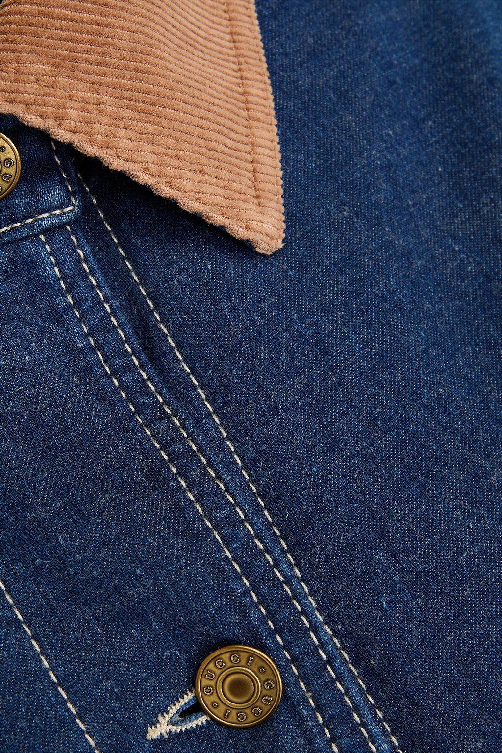 GUCCI Corduroy-trimmed denim jacket