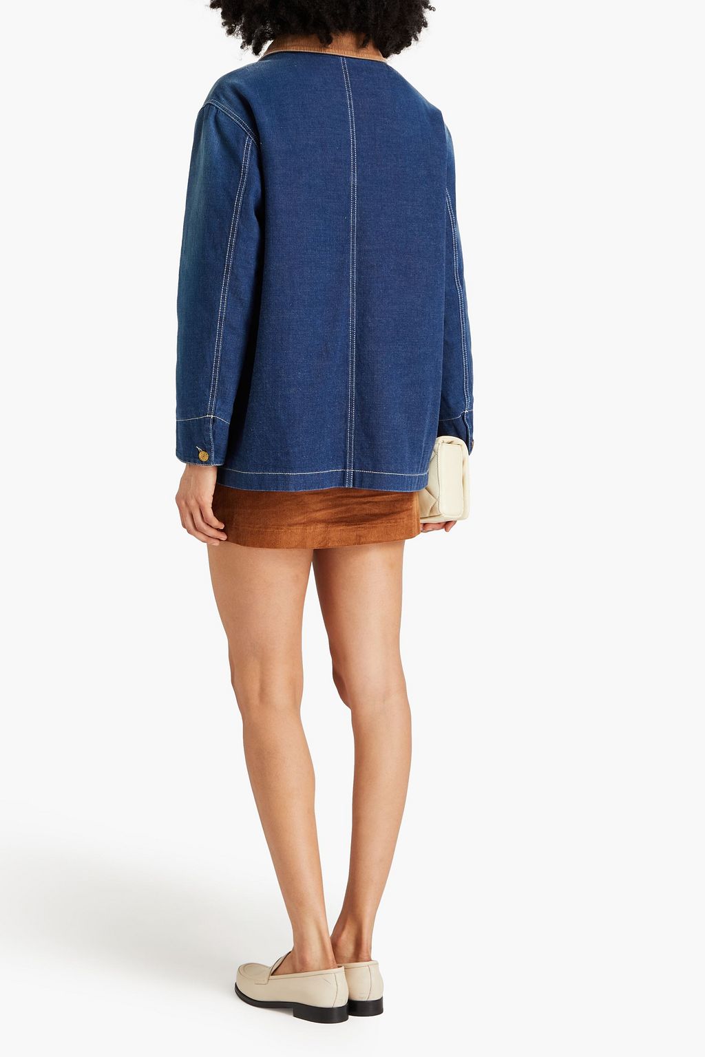 GUCCI Corduroy-trimmed denim jacket