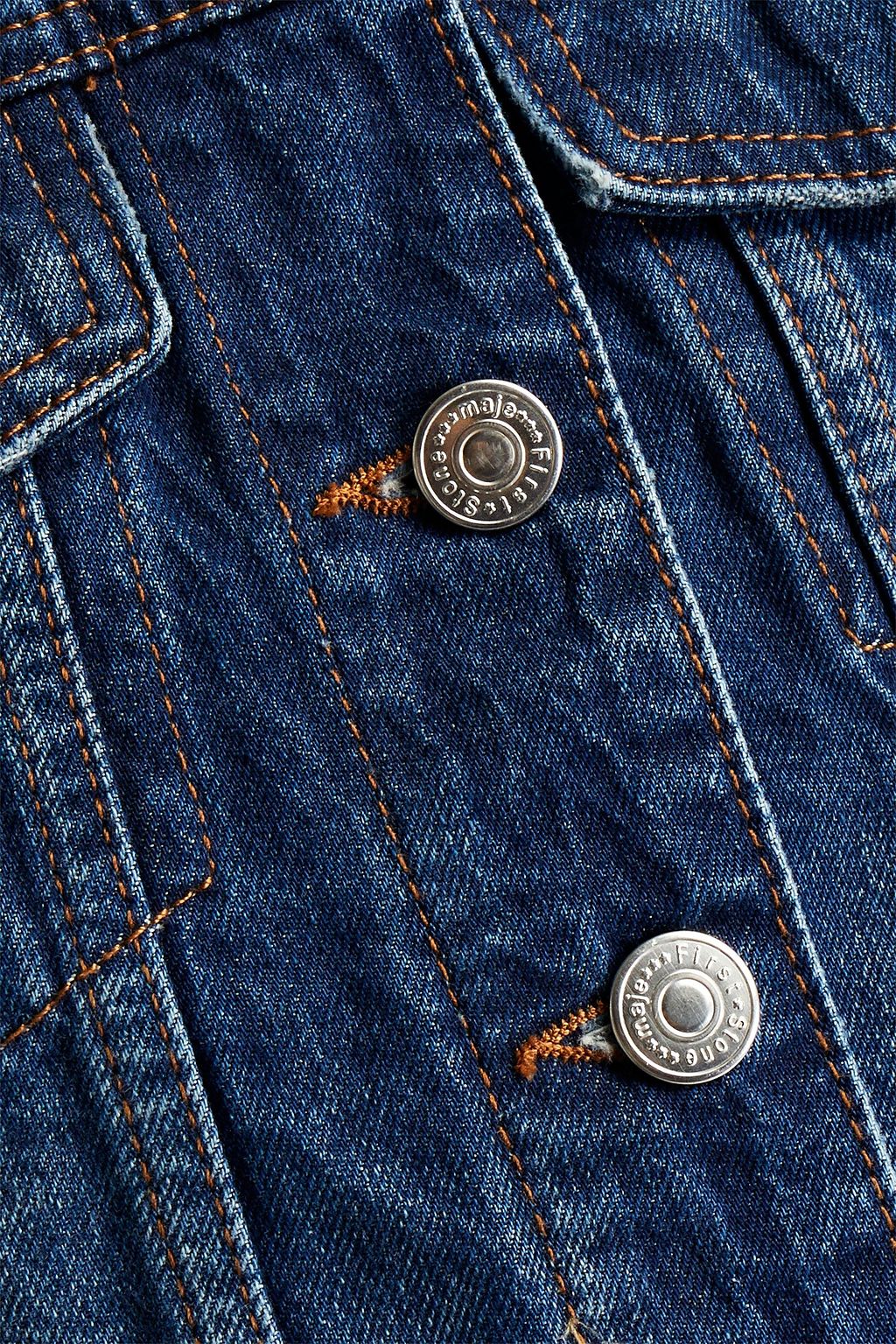 MAJE Broderie anglaise-trimmed denim jacket