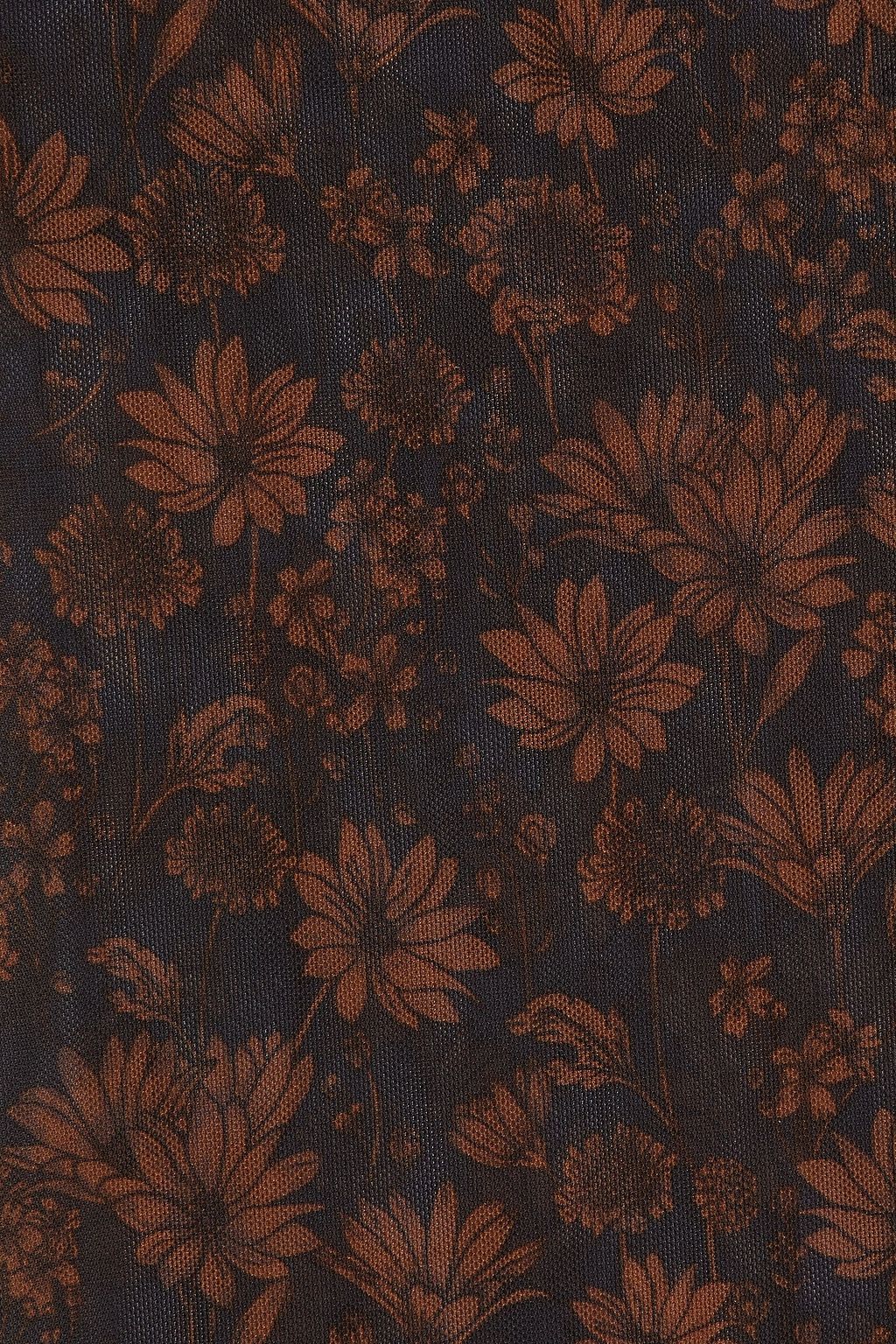 GANNI Floral-print mesh leggings