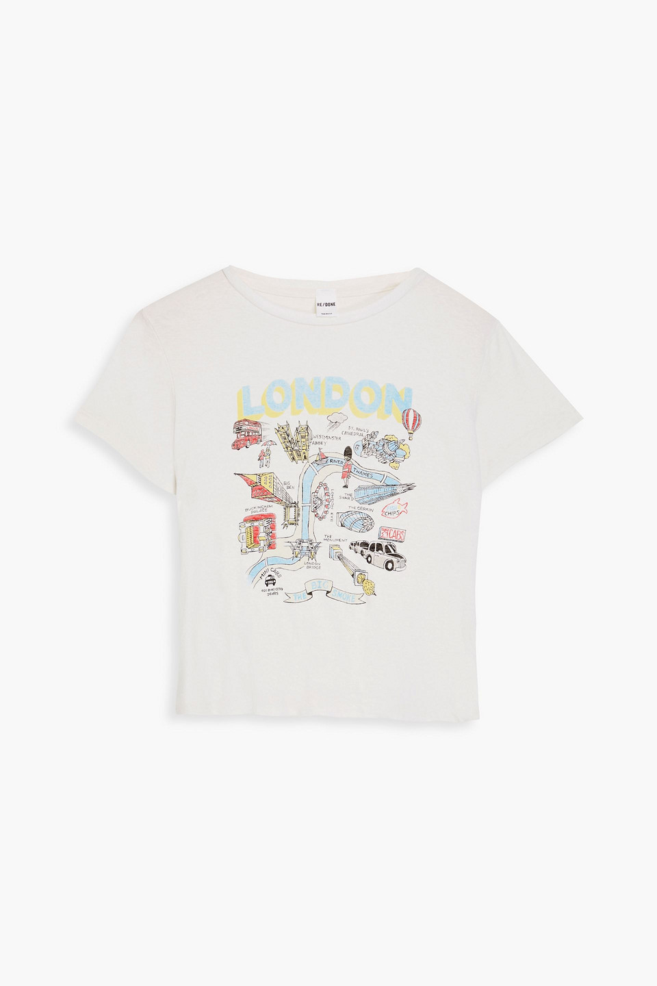 re/done - printed cotton-jersey t-shirt - white - s