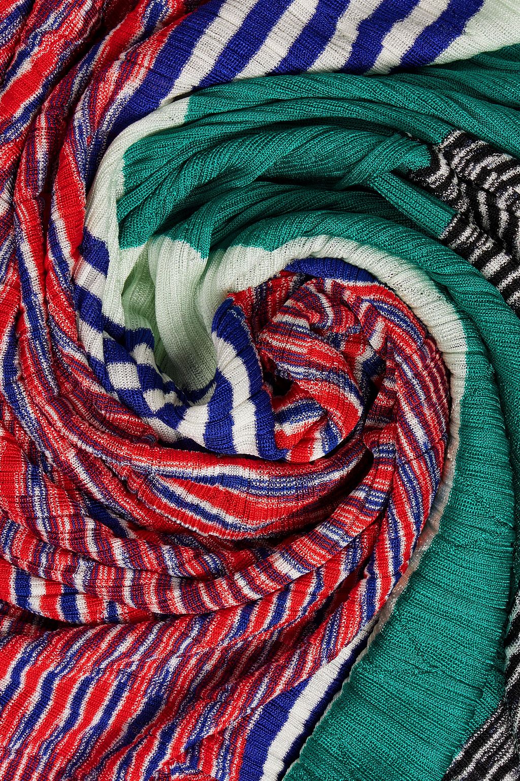 MISSONI Striped crochet-knit scarf