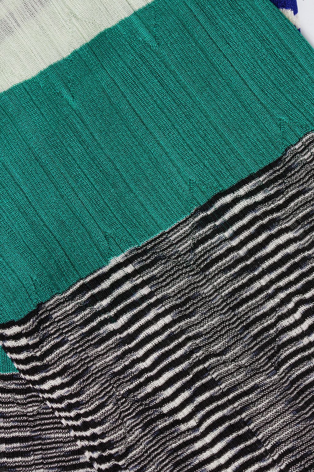 MISSONI Striped crochet-knit scarf