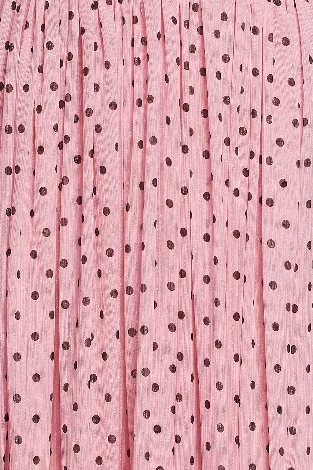REDVALENTINO Cutout metallic polka-dot crepon midi dress