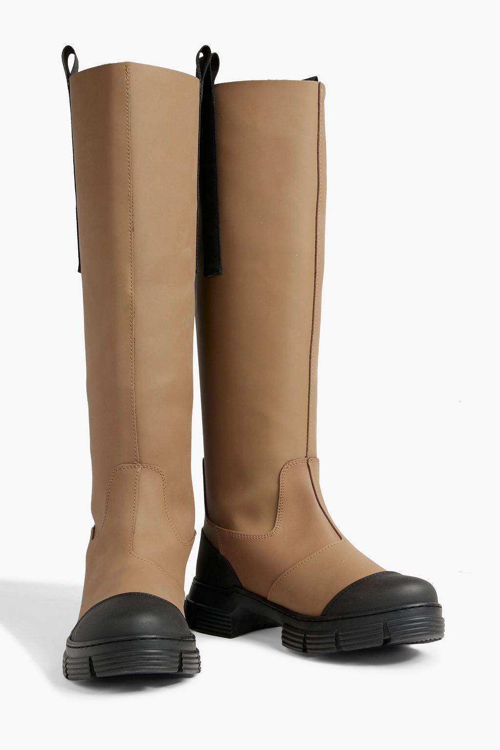 GANNI Grosgraintrimmed twotone rubber knee boots THE
