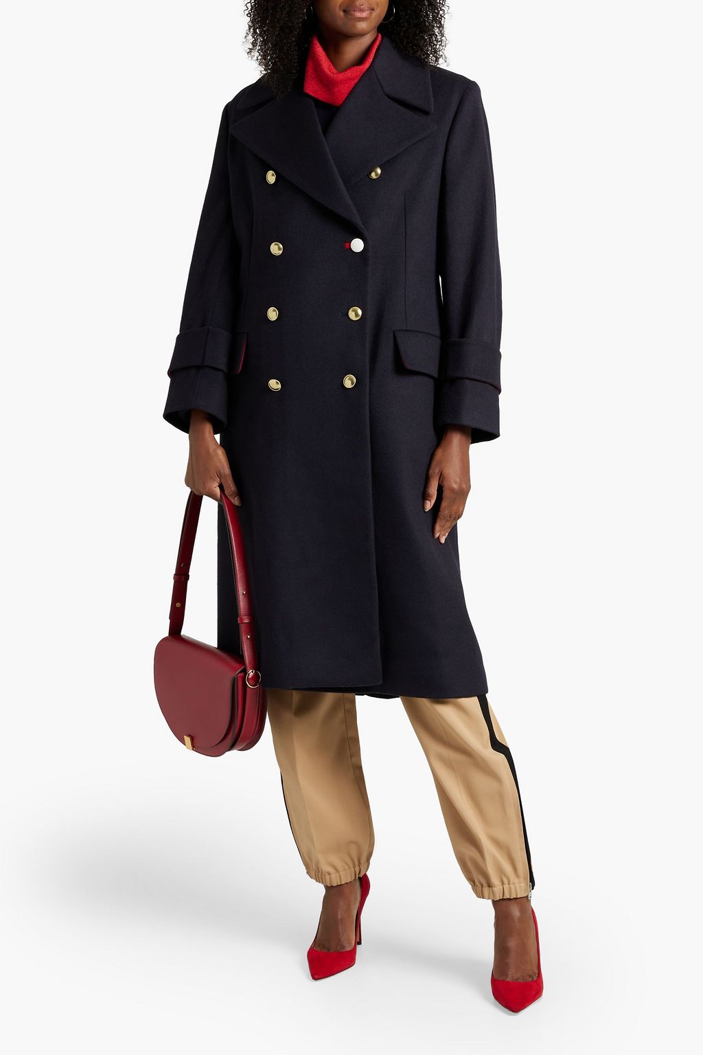 VICTORIA BECKHAM Double-breasted wool-felt coat