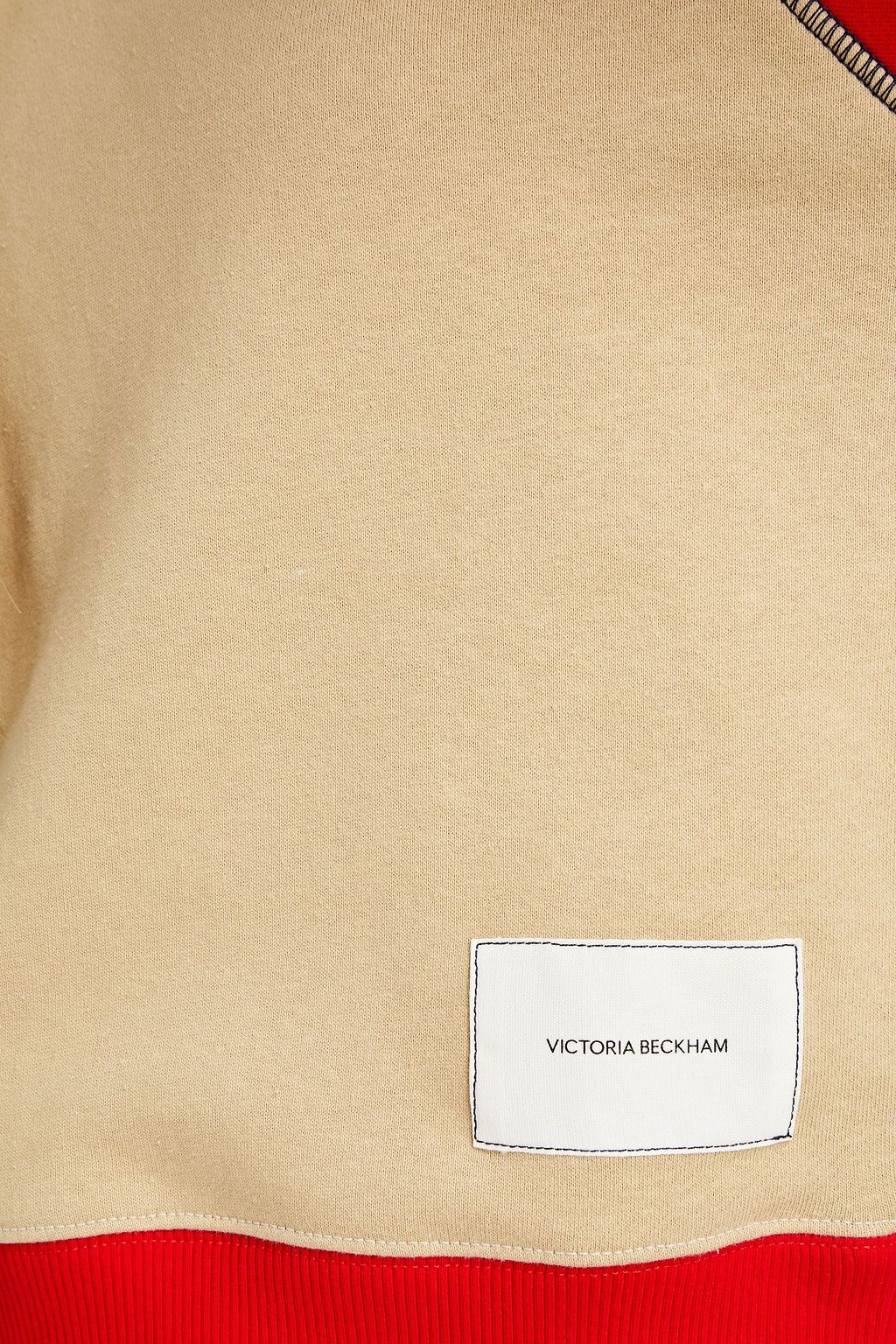 VICTORIA BECKHAM Two-tone organic cotton-fleece sweatshirt