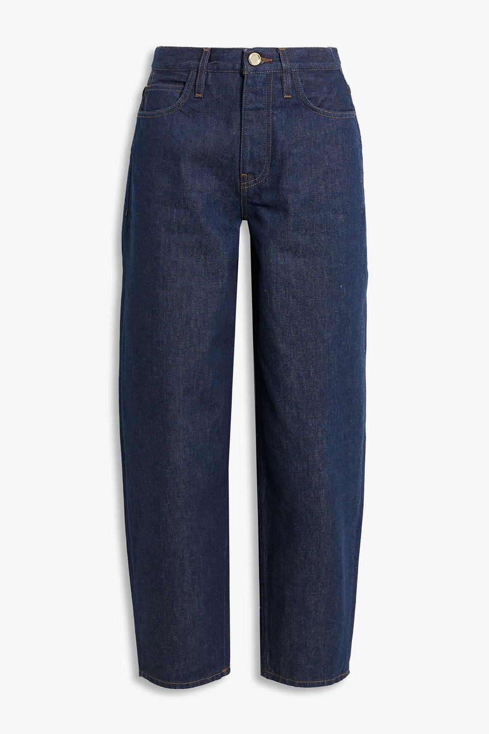 frame - cropped boyfriend jeans - blue - 25