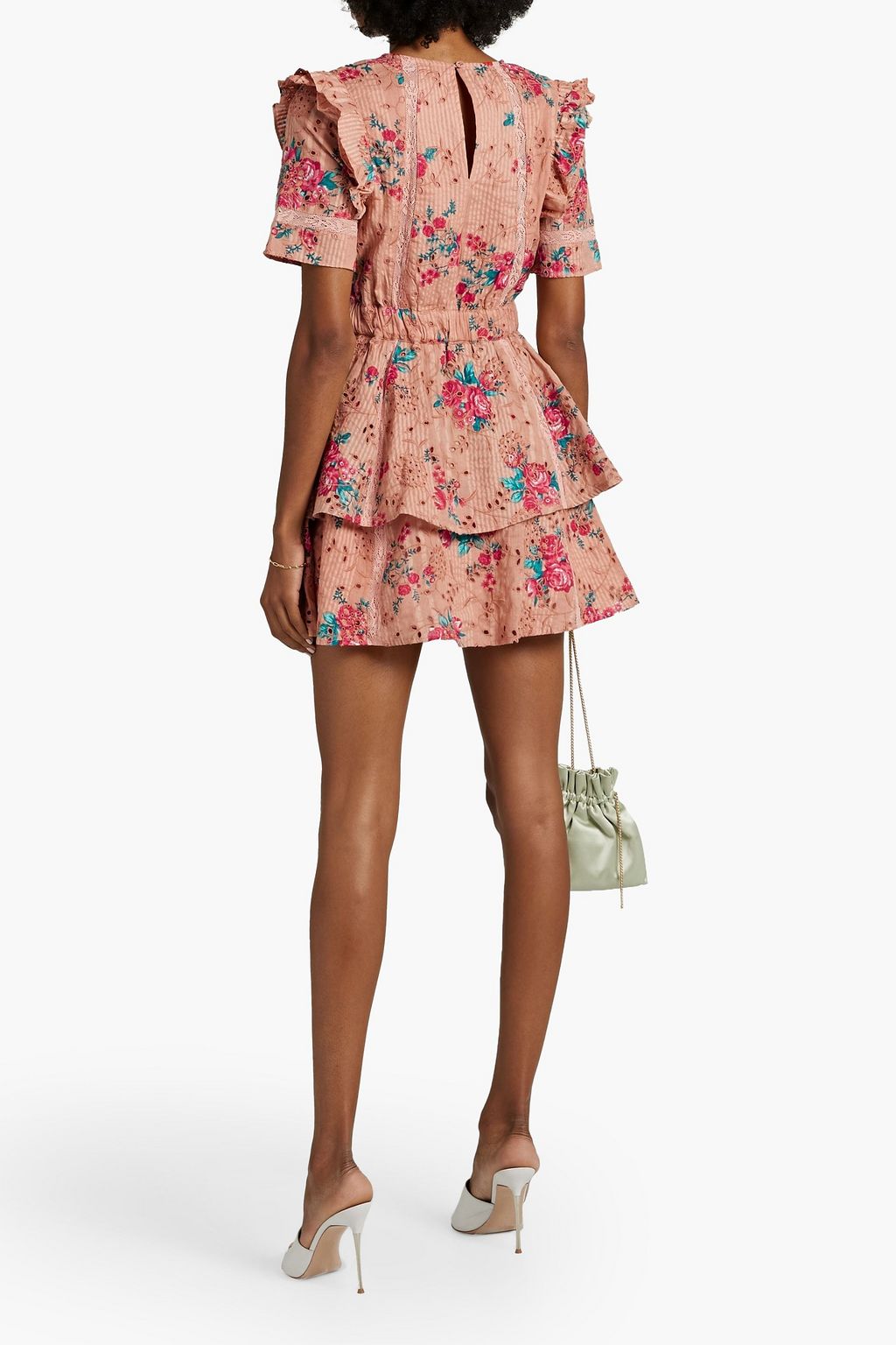 WALTER BAKER Ivette floralprint broderie anglaise cotton mini dress
