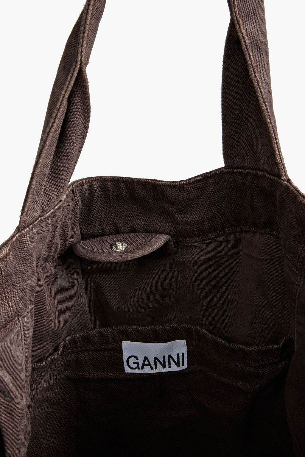 GANNI Printed denim tote
