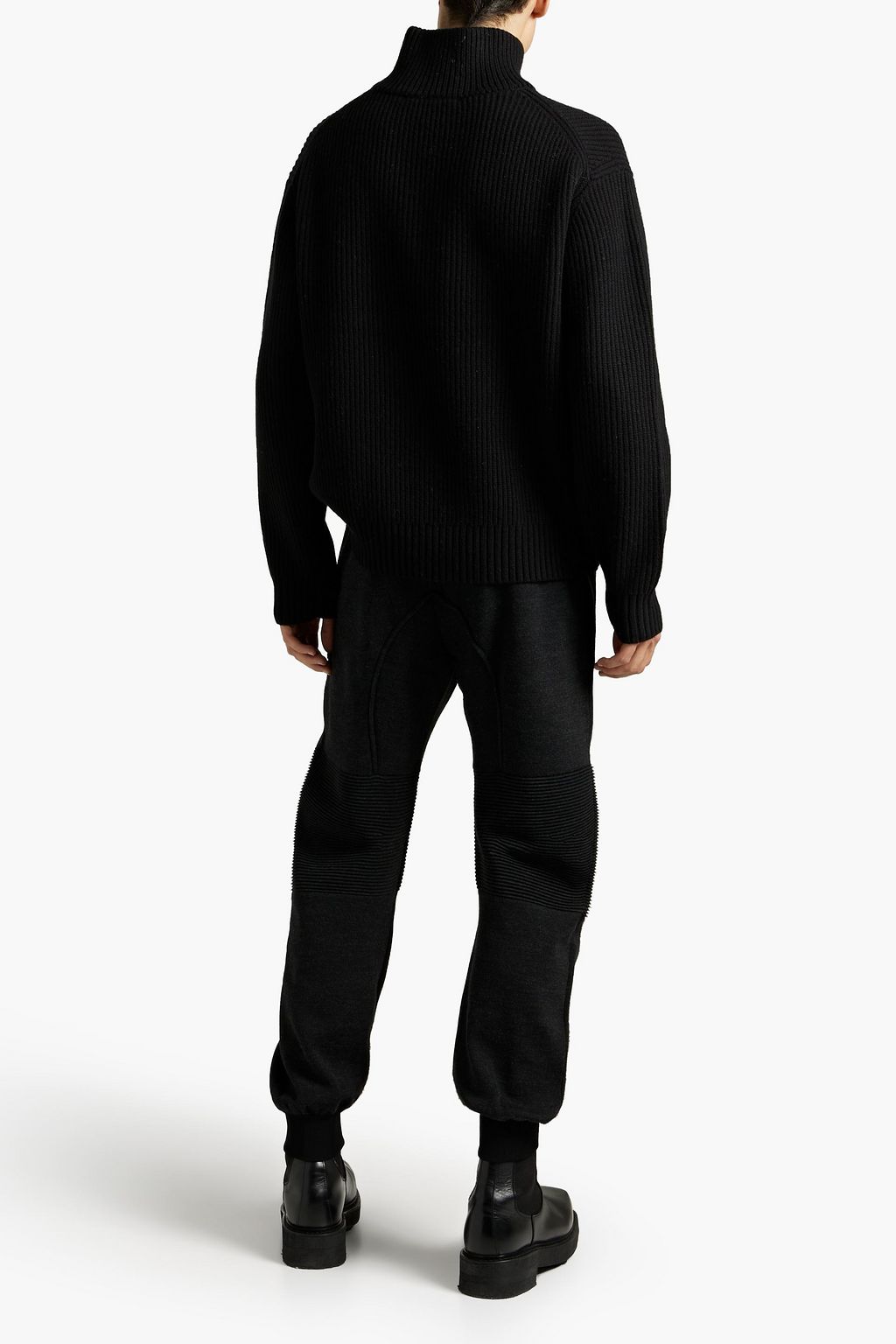BOTTEGA VENETA Ribbed paneled jersey sweatpants
