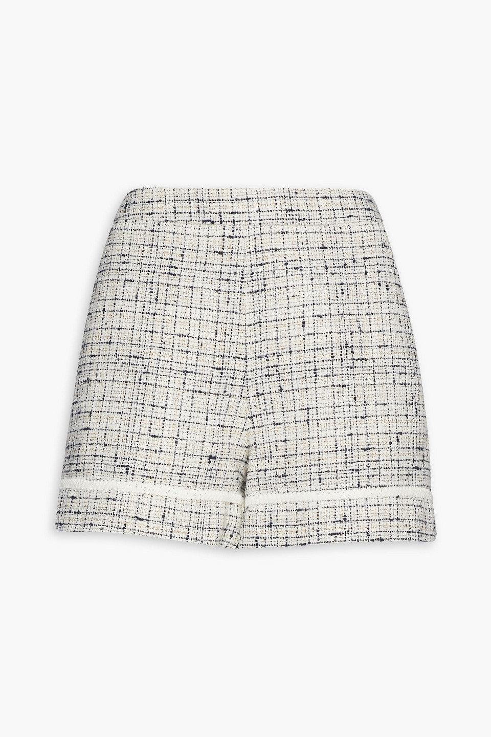 Claudie Pierlot Checked Bouclé-tweed Shorts In White