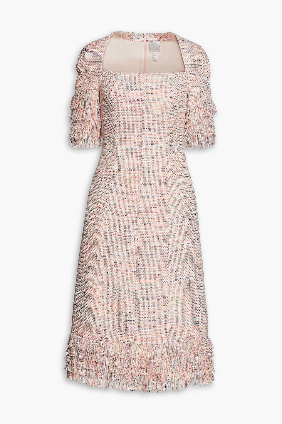 Huishan Zhang Iris fringed tweed midi dress