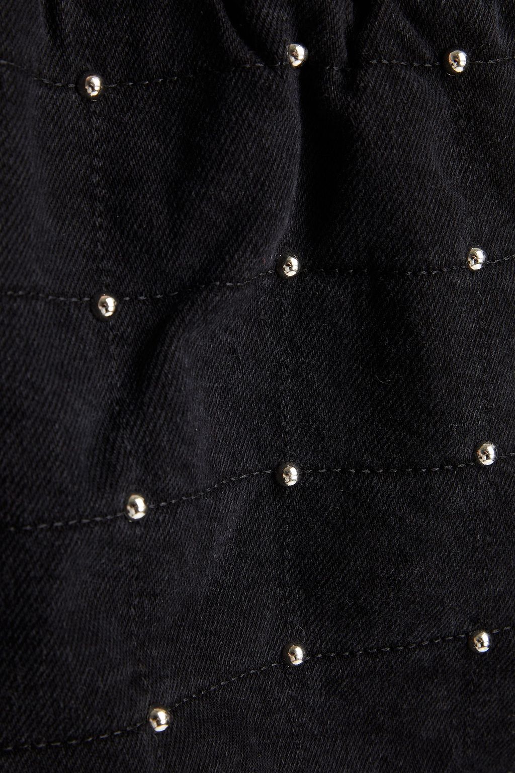 MAJE Quilted studded denim shorts