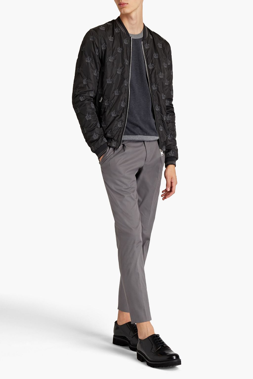 DOLCE & GABBANA Embroidered shell bomber jacket
