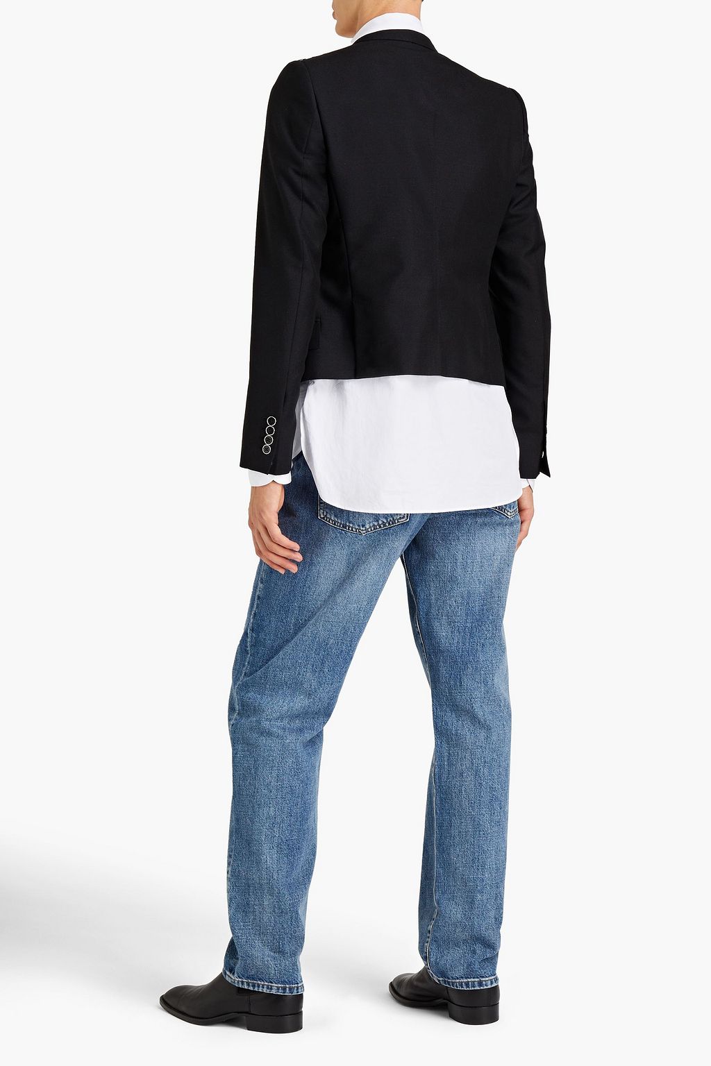 DOLCE & GABBANA Cropped double-breasted canvas blazer