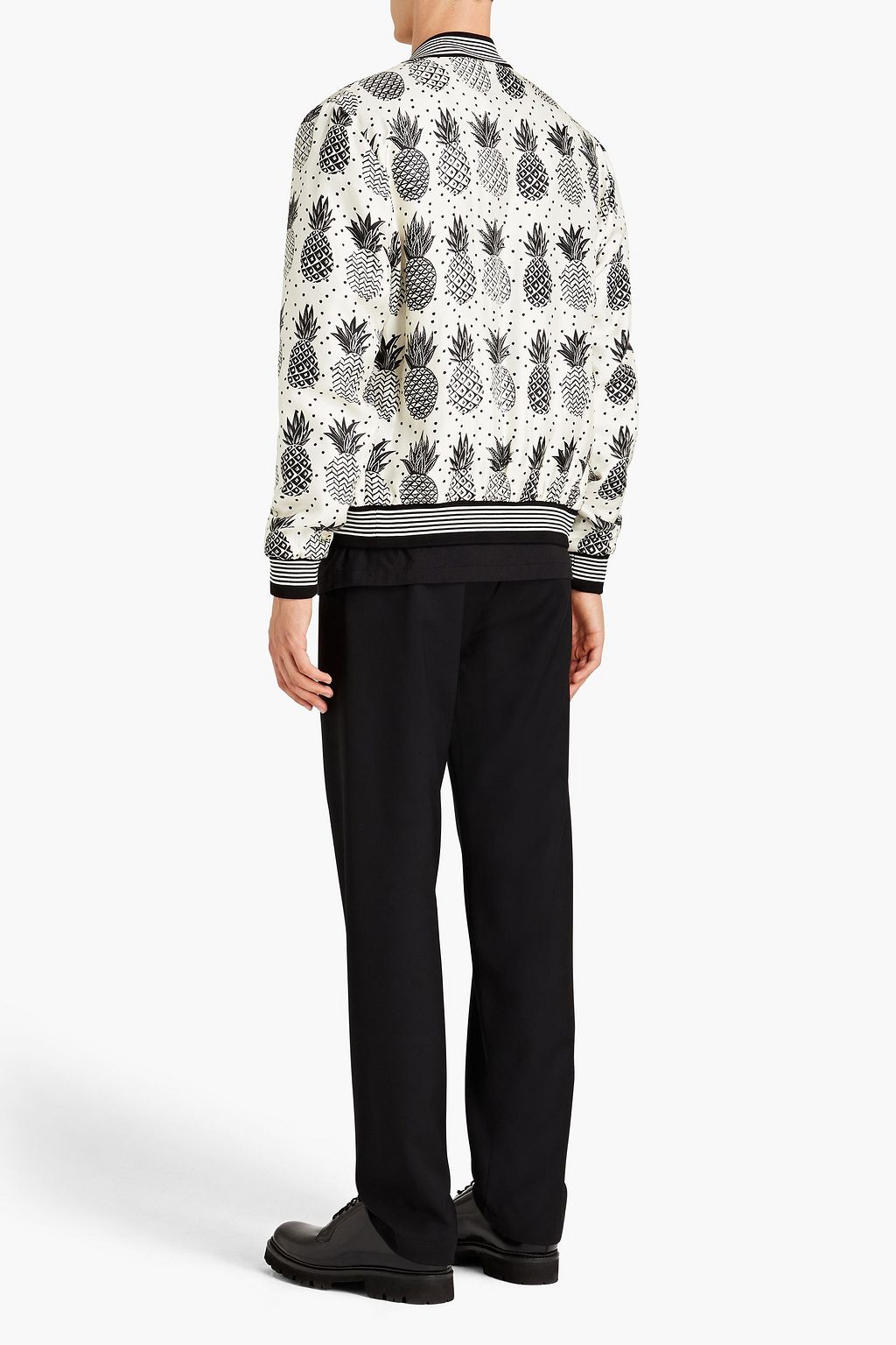 DOLCE & GABBANA Printed silk-twill bomber jacket