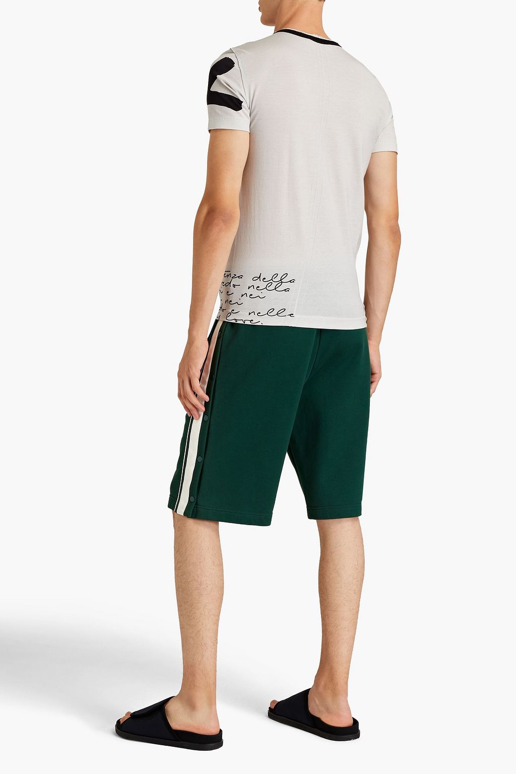 DOLCE & GABBANA Striped French cotton-terry shorts