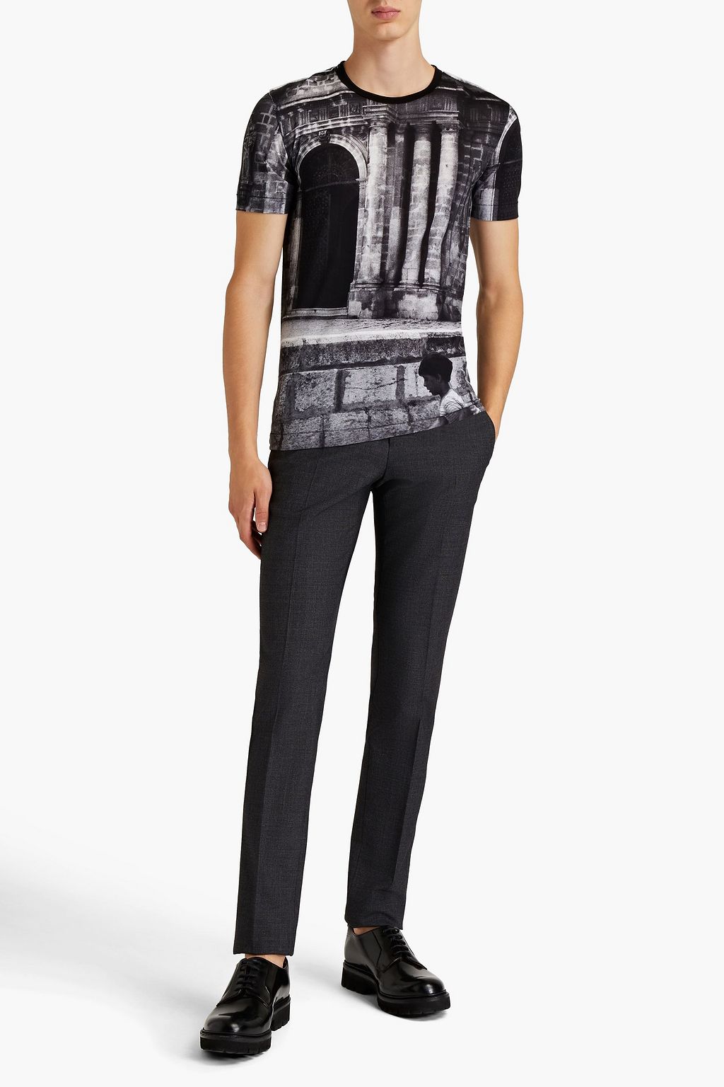 DOLCE & GABBANA Cropped wool-blend twill pants