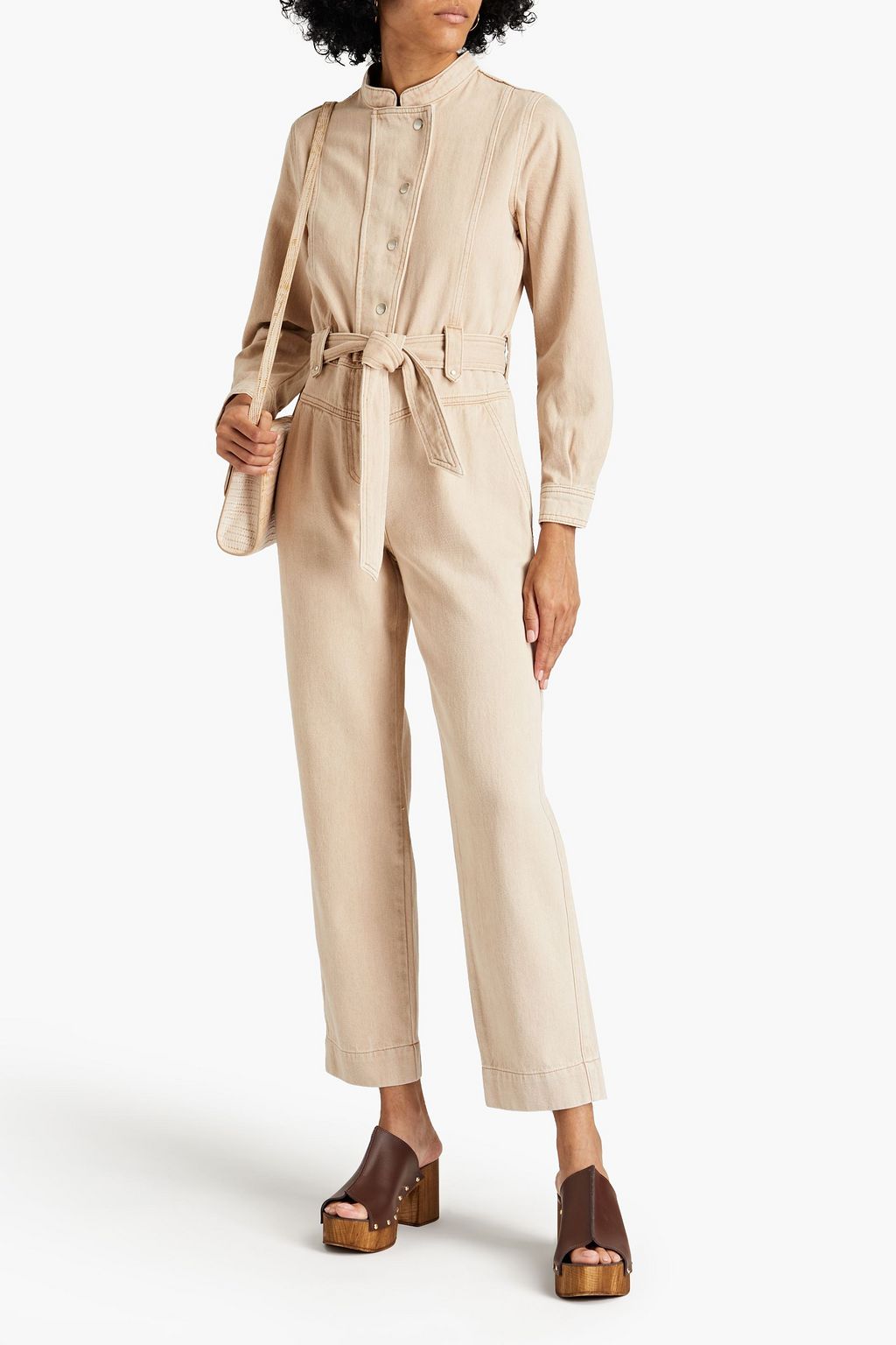 CLAUDIE PIERLOT Belted denim jumpsuit