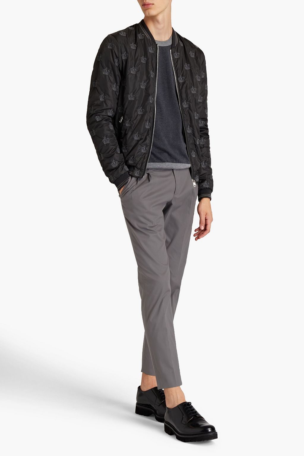 DOLCE & GABBANA Tapered stretch-cotton piqué pants