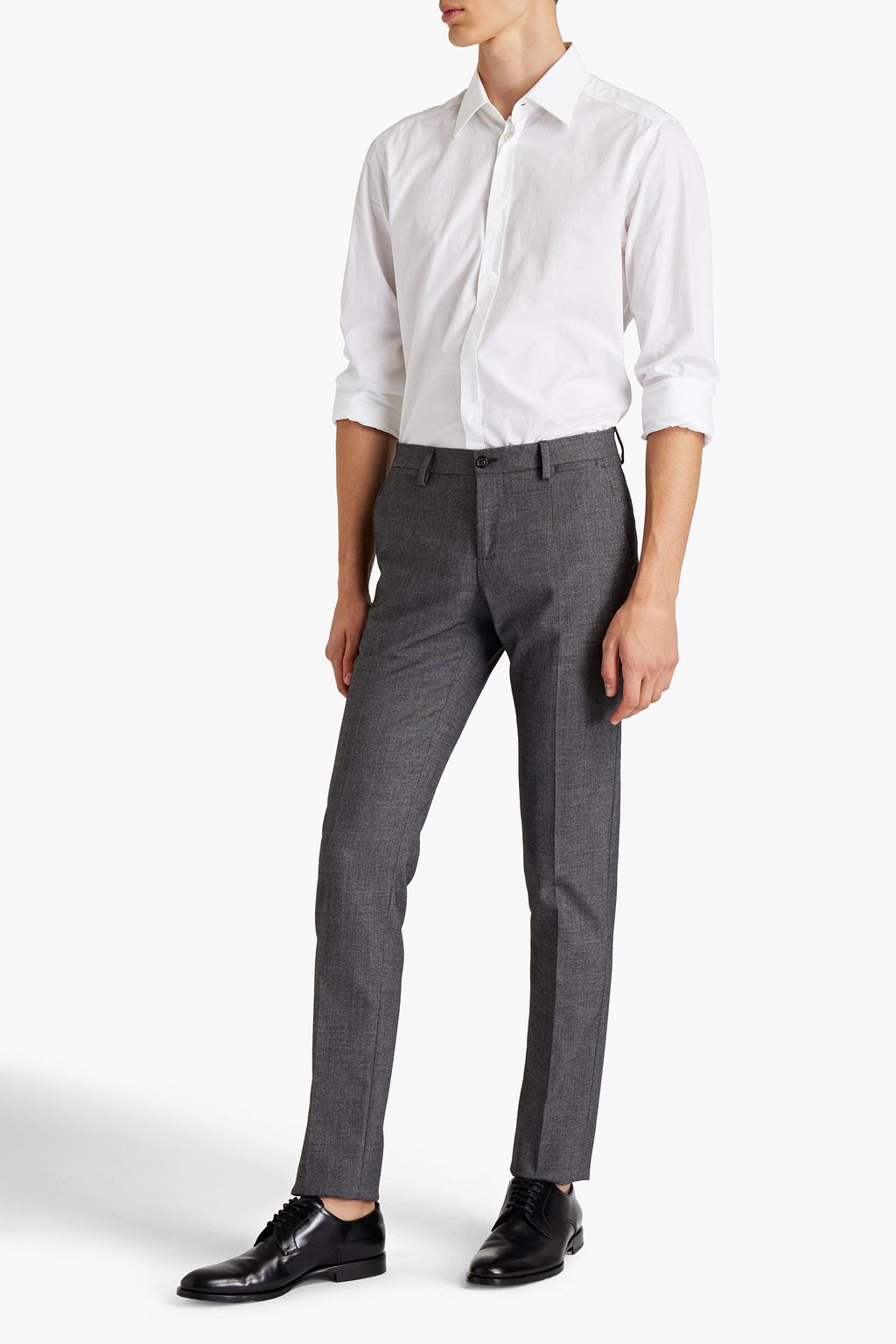 DOLCE & GABBANA Cropped wool-blend twill pants