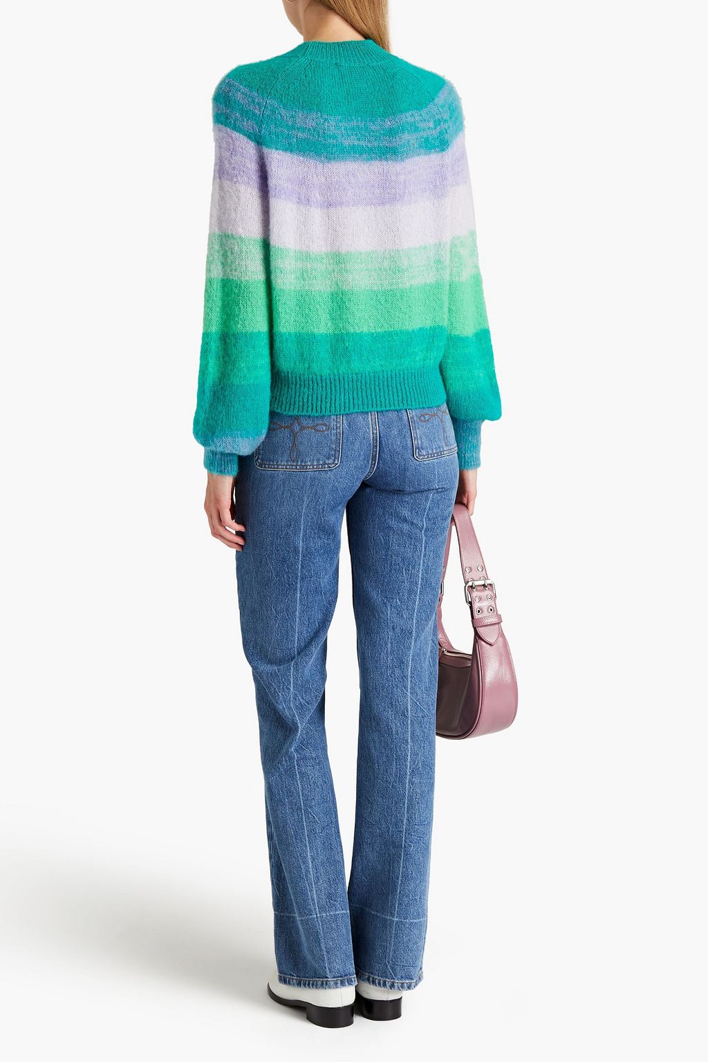 MAJE Gebürsteter Strickpullover mit Streifen