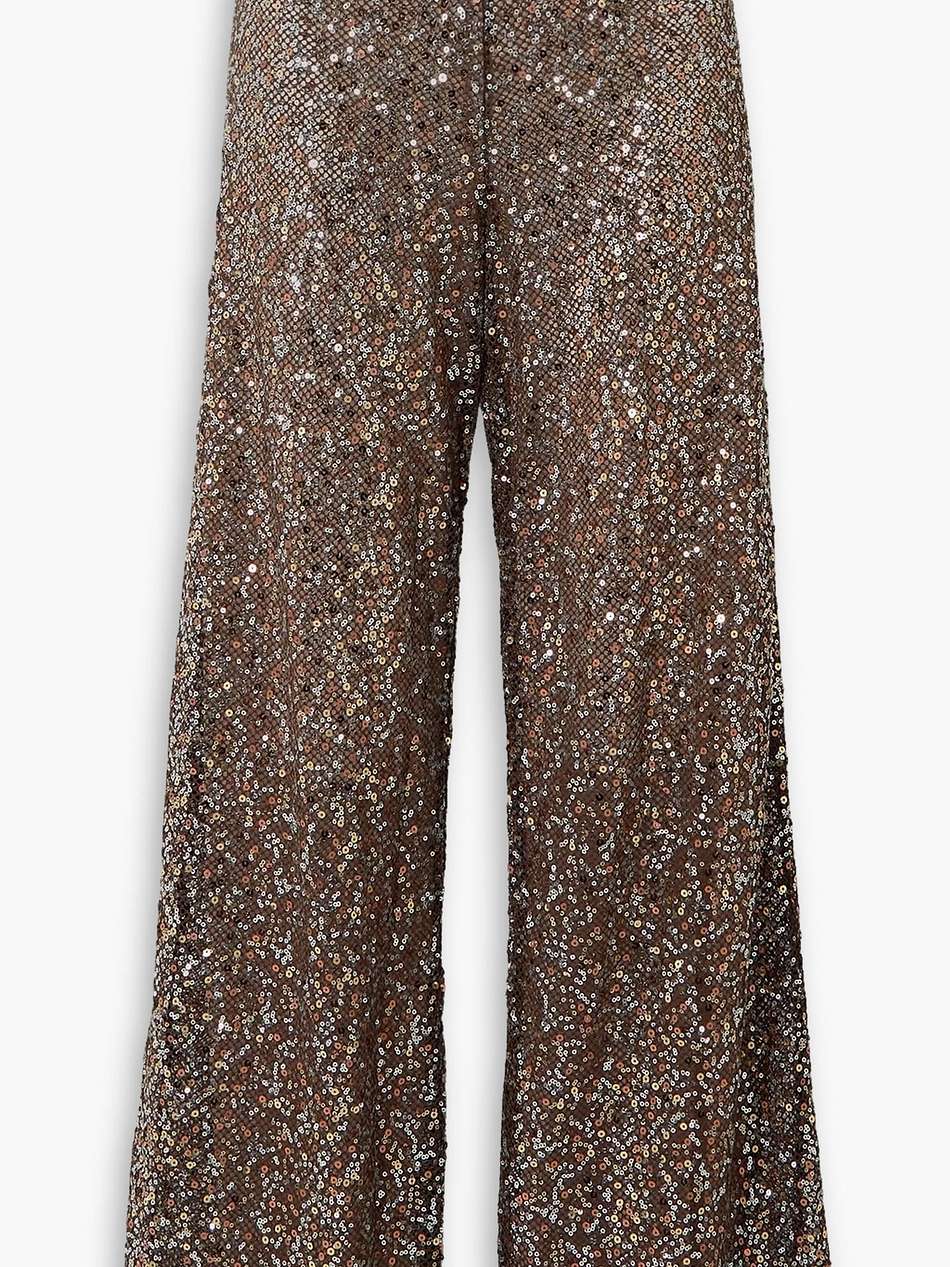 netquins sequined tulle wide-leg pants