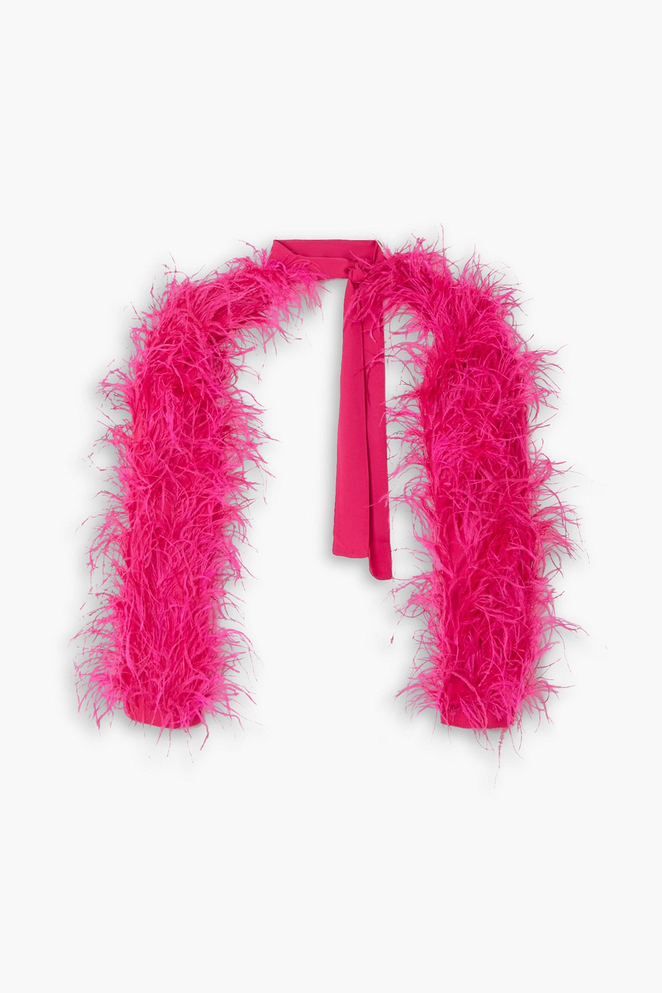 Cult Gaia Audrey Feather-embellished Crepe Jacket In Fuchsia