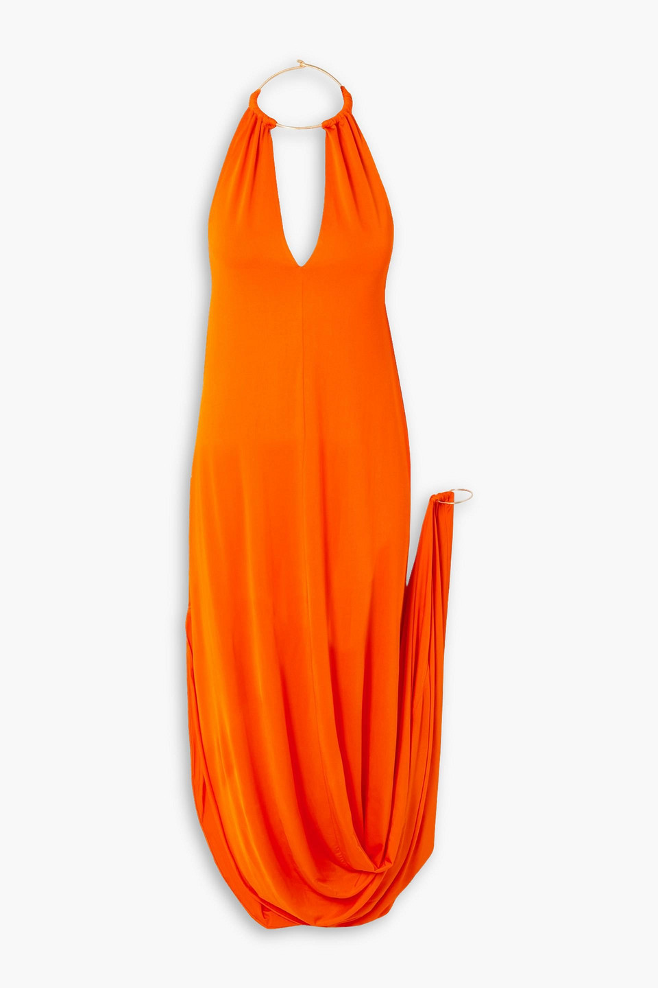 Cult Gaia Luna Embellished Draped Stretch-jersey Gown In Orange | ModeSens