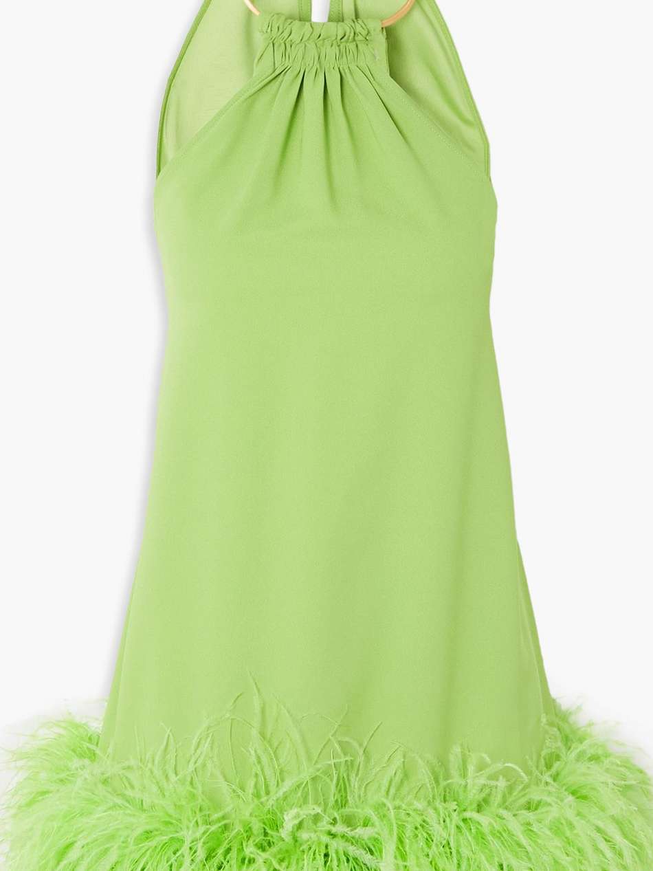 reeves feather-trimmed embellished crepe mini dress
