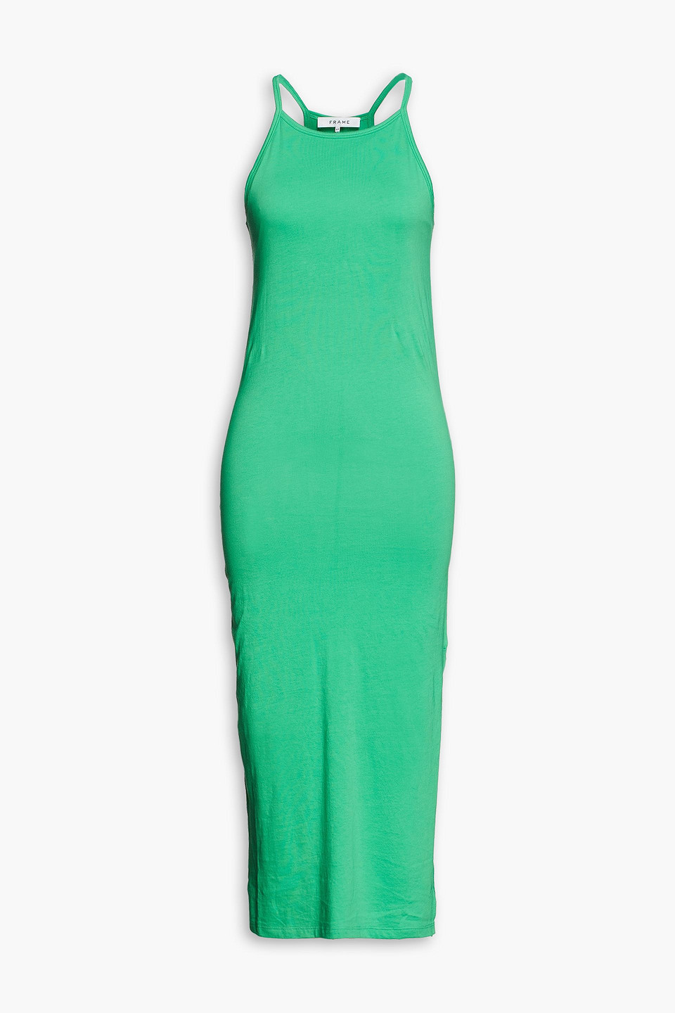 Frame Organic Pima Cotton-jersey Midi Dress In Green