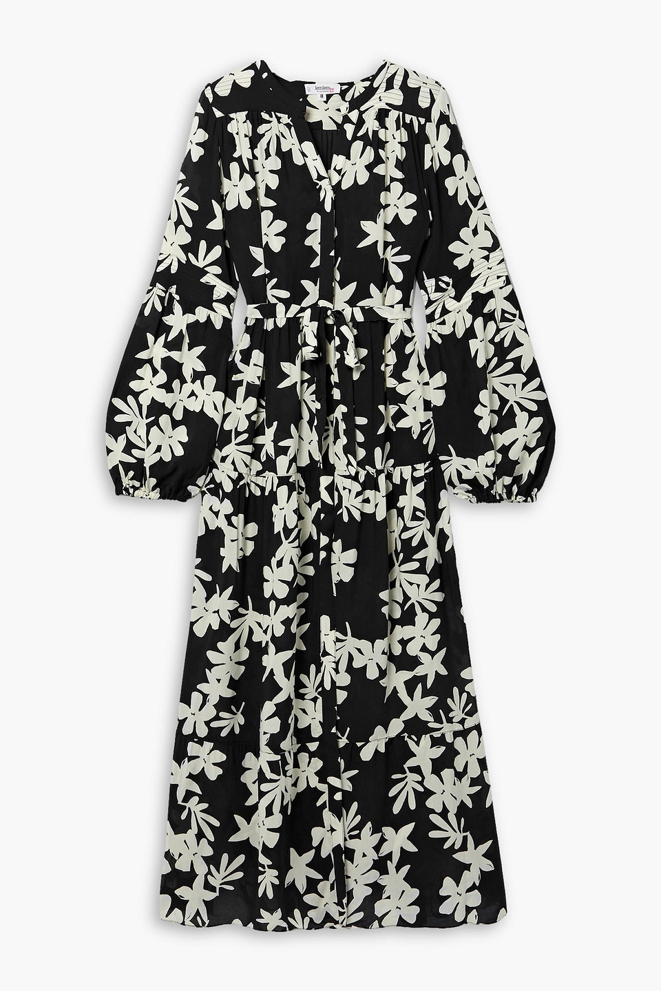 Sea floral-print crepe de chine maxi dress