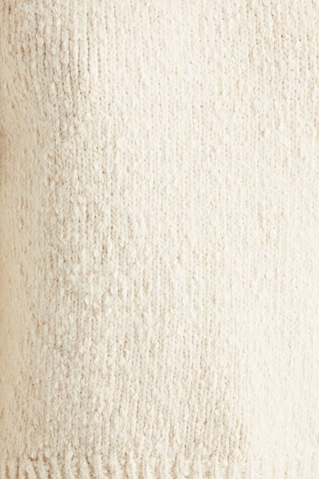 MAJE Bouclé-knit cotton-blend turtleneck sweater