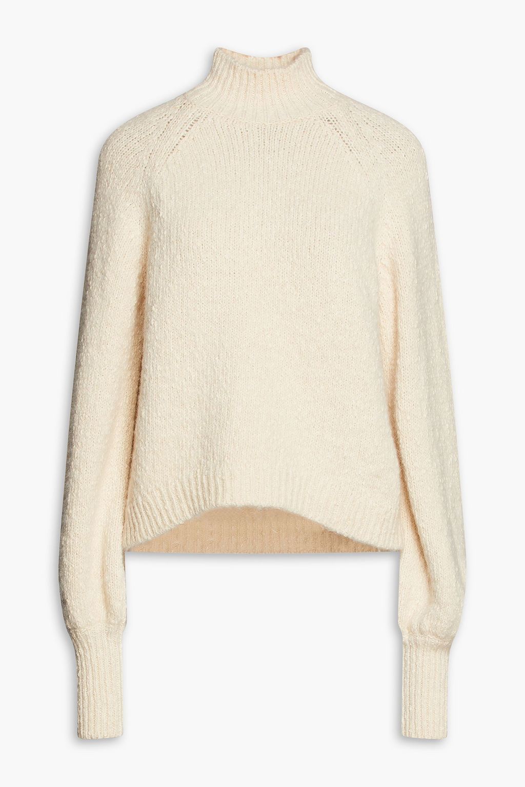 MAJE Bouclé-knit cotton-blend turtleneck sweater | THE OUTNET