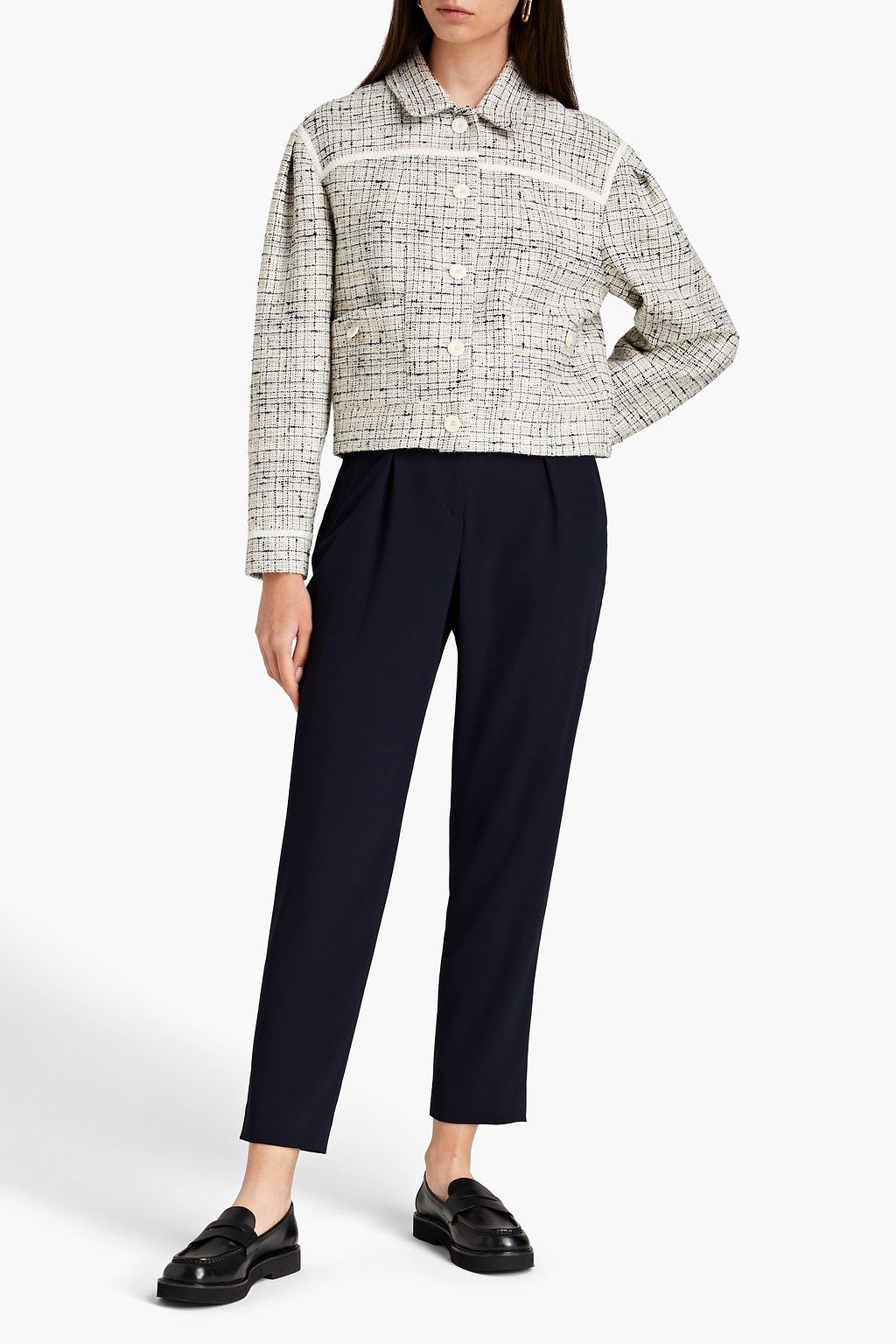 CLAUDIE PIERLOT Checked bouclé-tweed jacket