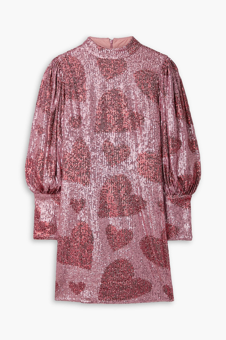 Farm Rio Sequined Tulle Mini Dress In Antique Rose