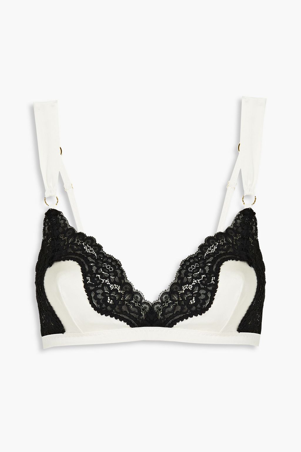 STELLA MCCARTNEY Lacetrimmed stretchsilk satin triangle bra THE