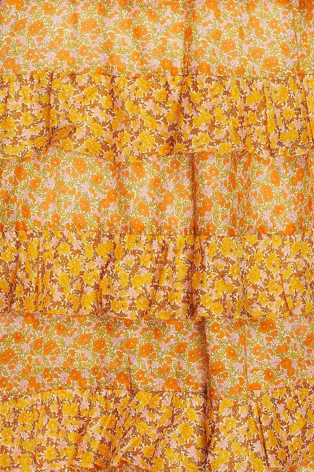MAJE Ruffled floral-print cotton-poplin midi dress