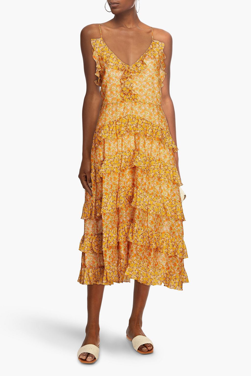 Maje floral midi dress sales