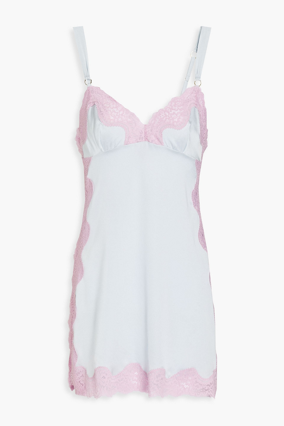 Stella Mccartney Luxury Silk Short Chemise In Sky Blue